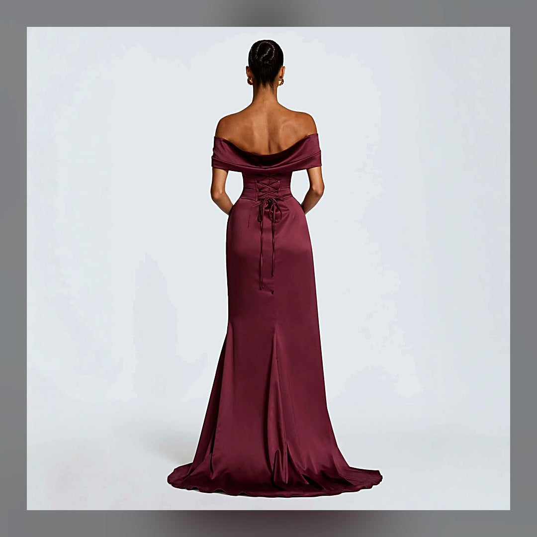 LuxeStyle-Edit · Abendkleid «Sirène» – High-Slit Meerjungfrau mit Schleppe
