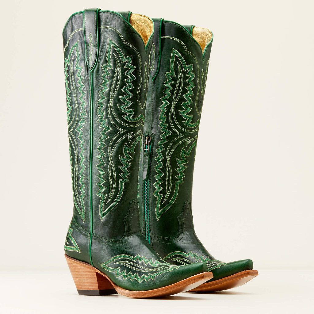High-Top Denim Boots mit Blockabsatz