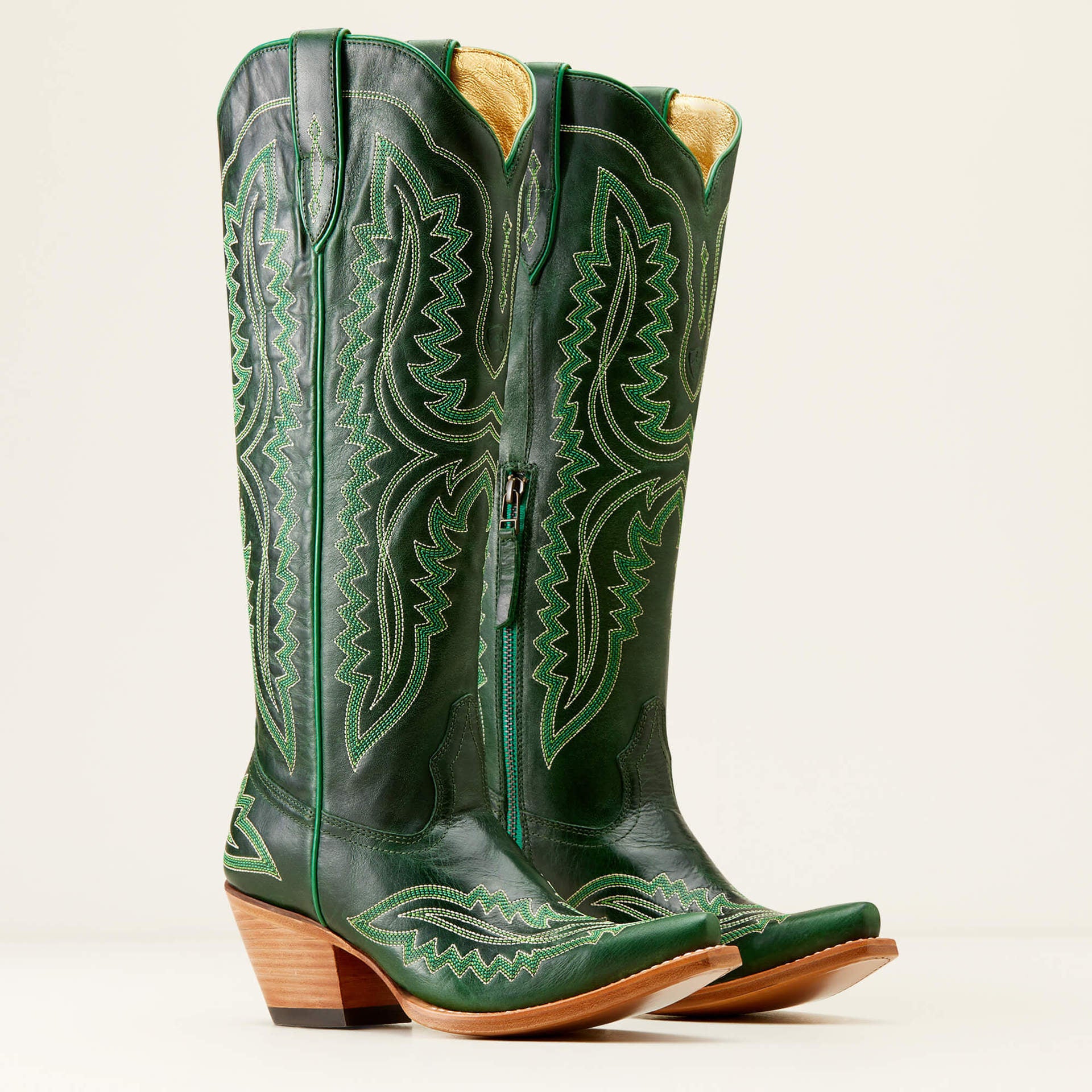 High-Top Denim Boots mit Blockabsatz