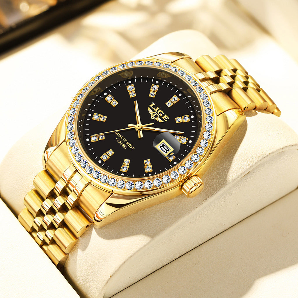 Elegante Quarz-Armbanduhr