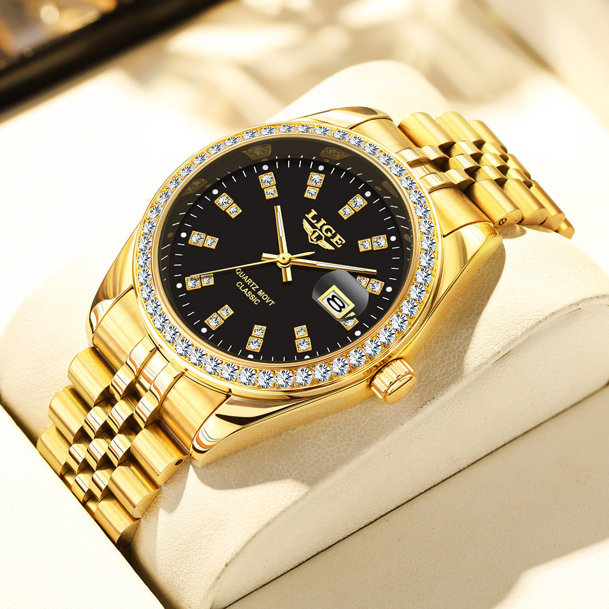 Elegante Quarz-Armbanduhr