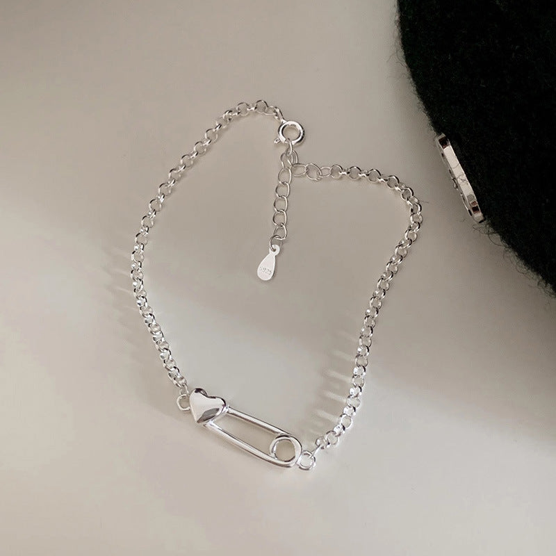 S925 Herzförmiges Paperclip Armband – Bild 5 | LuxeStyle