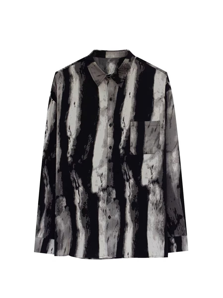 Herrenhemd mit Wasserwellen-Textur und lockerem Fall – Bild 3 | LuxeStyle