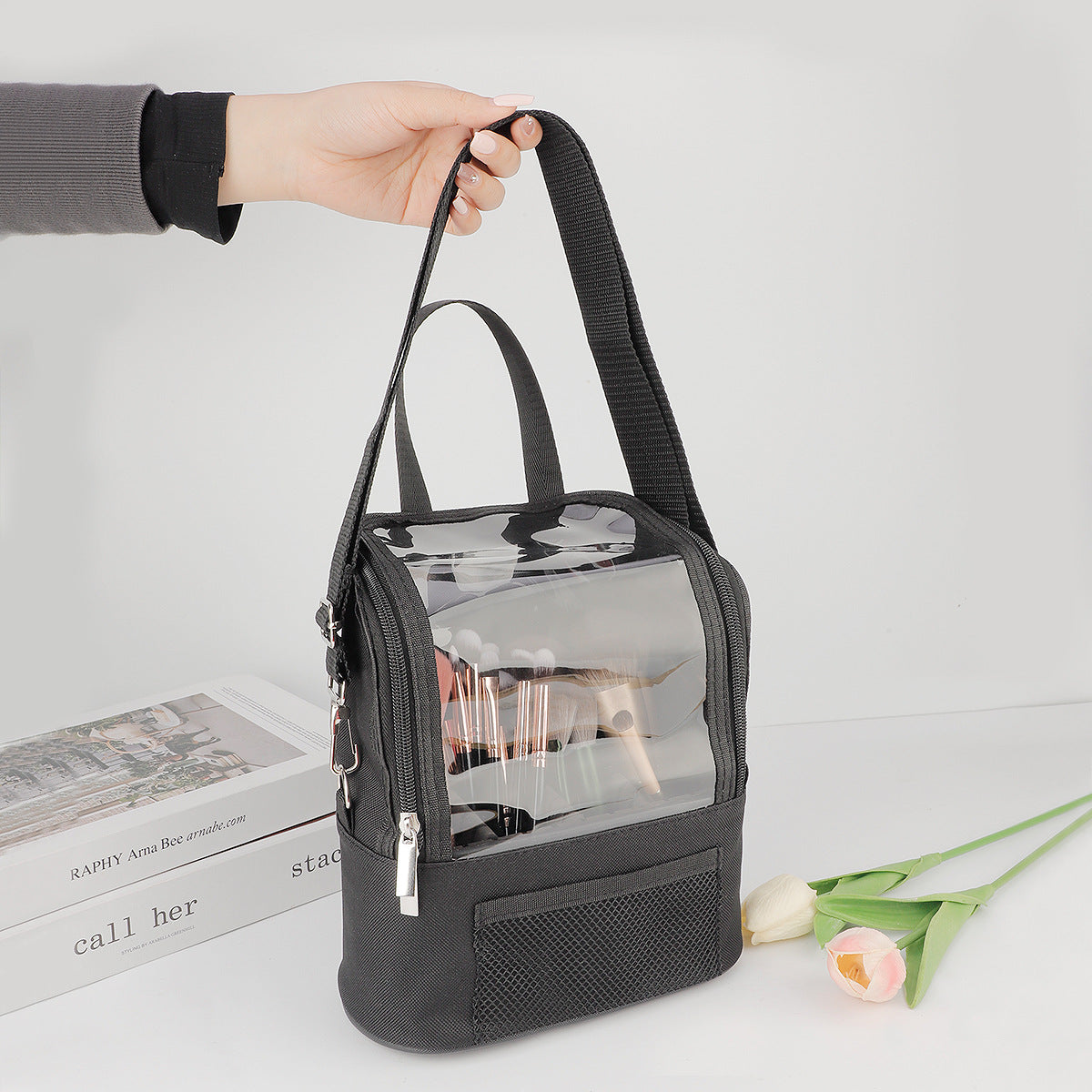 Grosses vertikales Kosmetik-Organizer mit Tragegriff – Bild 2 | LuxeStyle