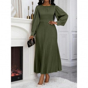 Plissiertes Langarmkleid