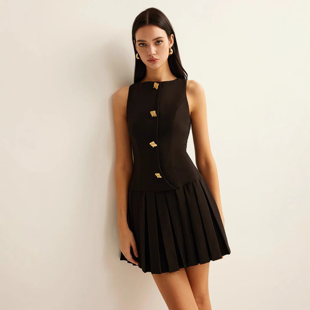 Elegantes ärmelloses Plisseekleid – Bild 9 | LuxeStyle