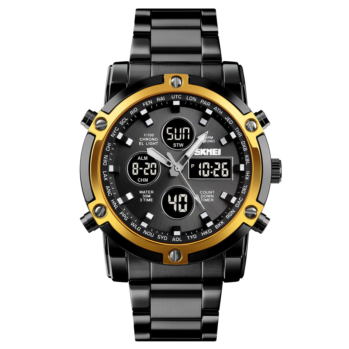 Stahlarmband-Uhr mit Quarzwerk – Silberschale | LuxeStyle