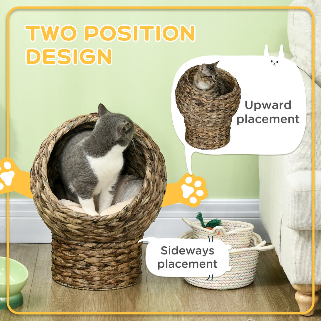 Handgewebtes Katzenbett mit weichem Kissen | Eierstuhl-Form