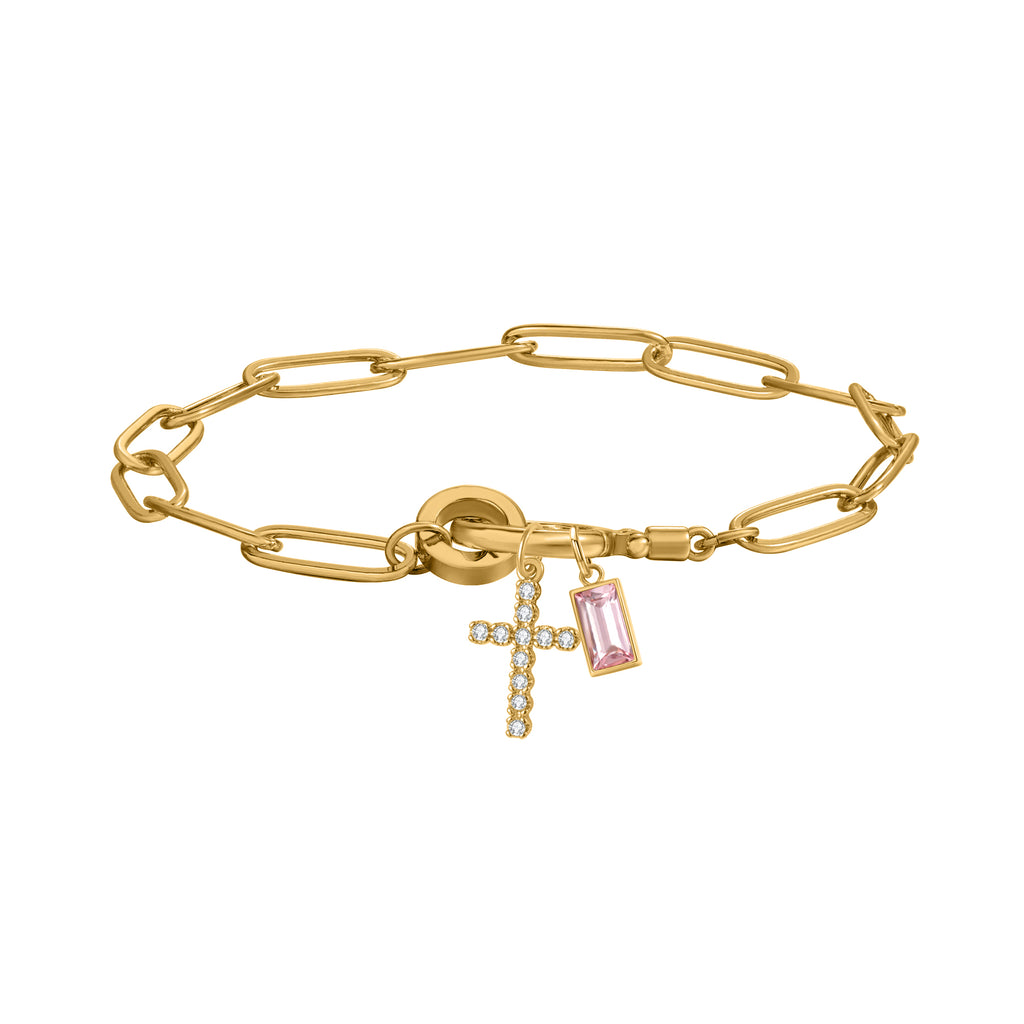 Personalisiertes Geburtsstein Kreuz Armband – Bild 11 | LuxeStyle