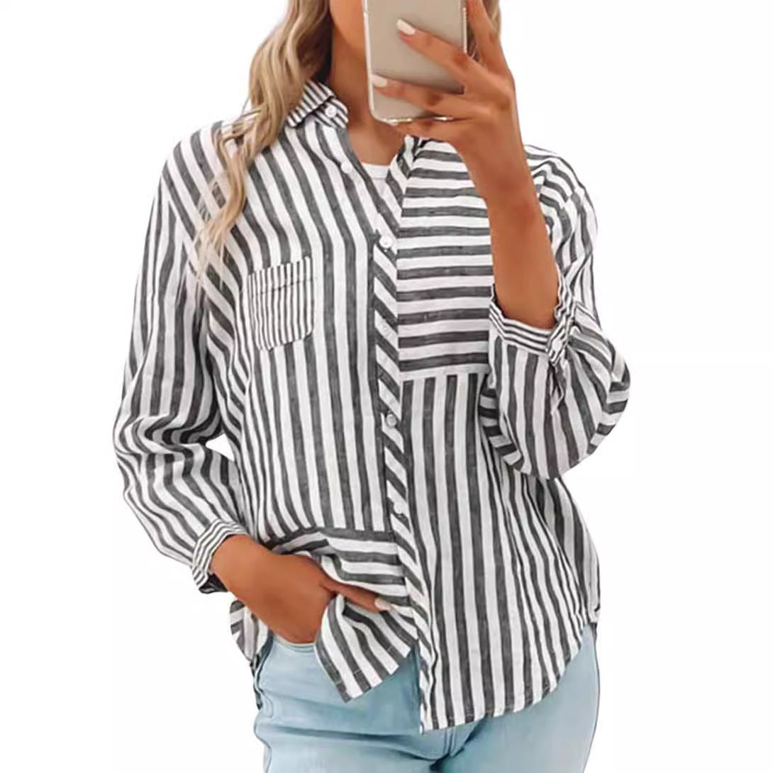 Gestreiftes Ombre Langarmshirt – Bild 6 | LuxeStyle