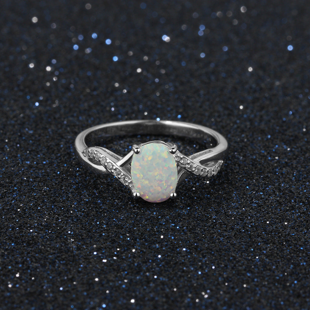 S925 Silberring mit ovalem Design