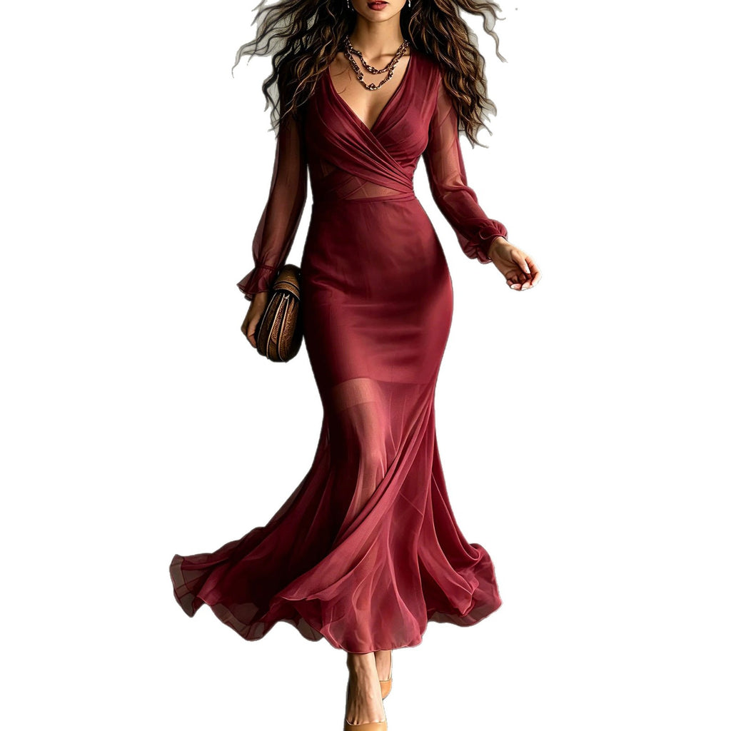 Maxi-Kleid mit Taillen-Gurt