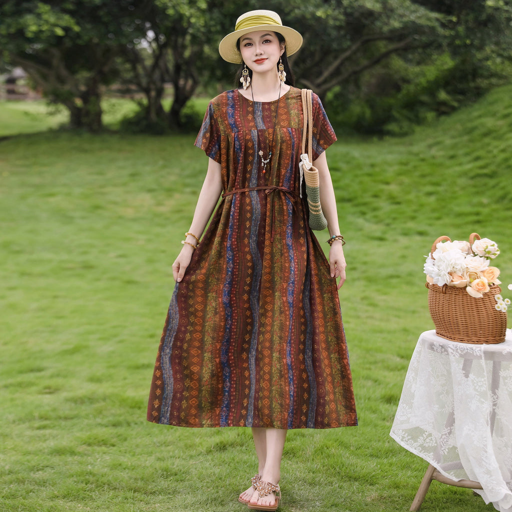 Elegantes Baumwoll-Seidenkleid mit Blumenmuster – Bild 20 | LuxeStyle