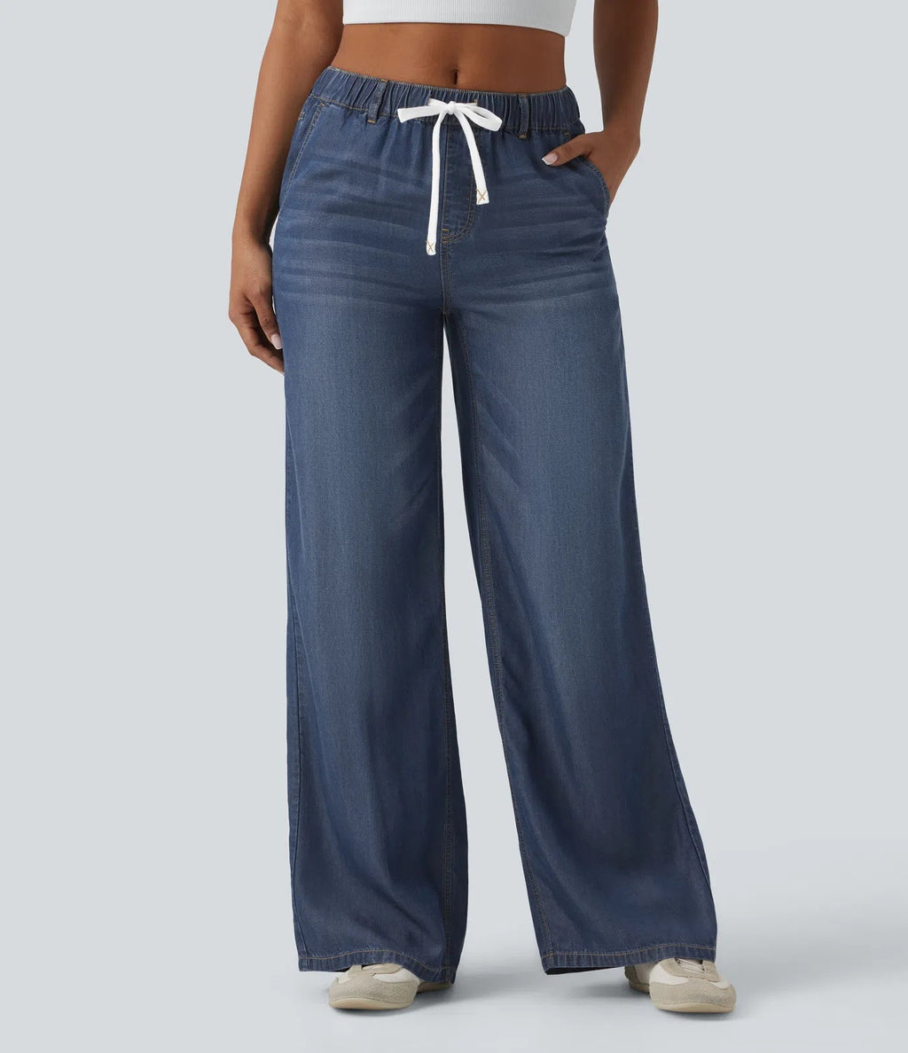Denim Hose mit weitem Bein