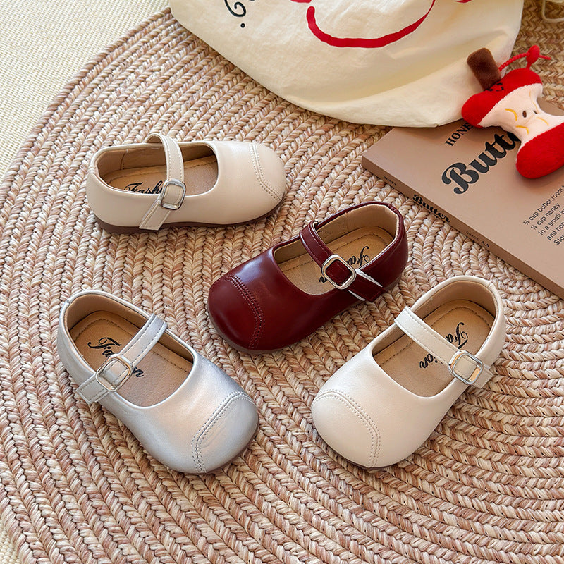 Einfache Leder Schuhe für Mädchen