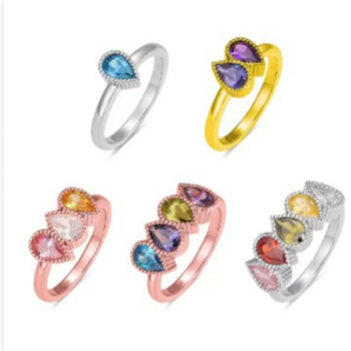 Geburtsstein-Ring im Wassertropfen-Design – Bild 5 | LuxeStyle