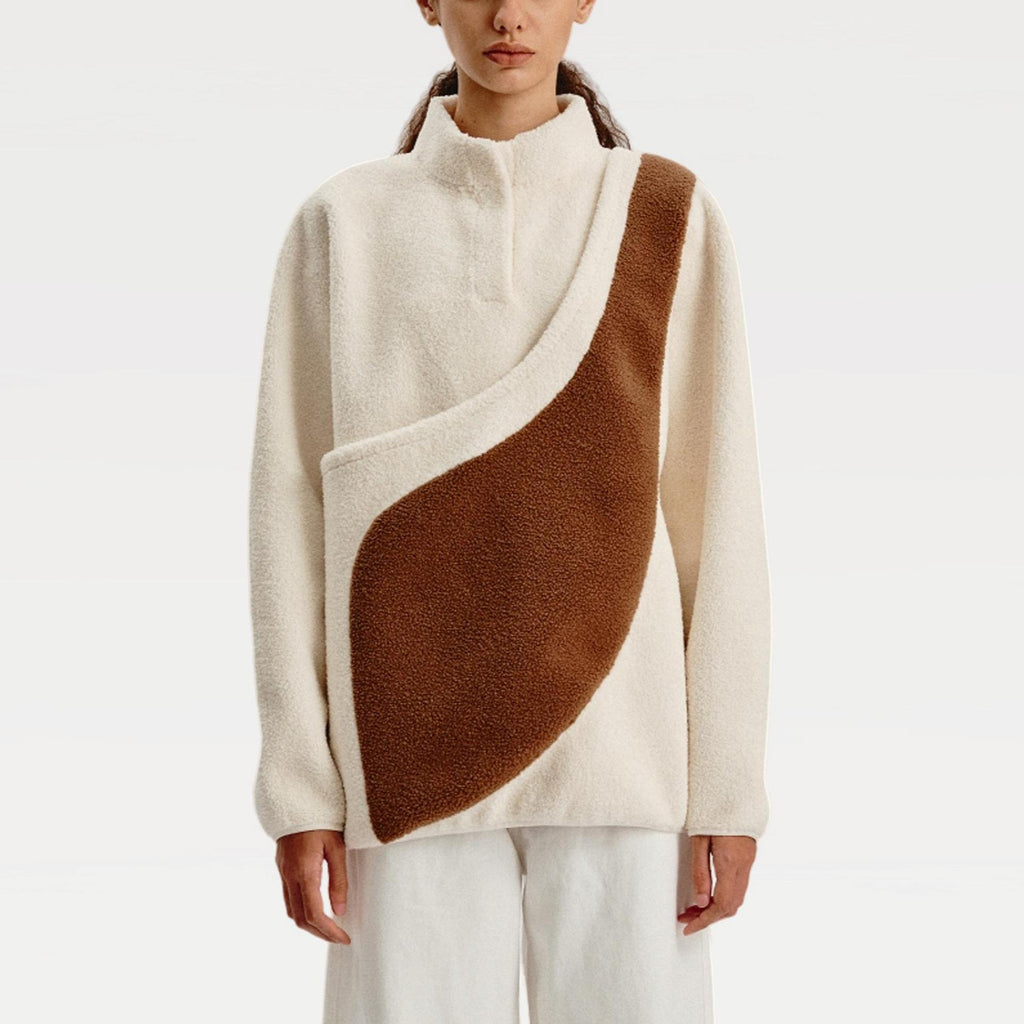 Damen Color-Block Sweatshirt, dick gefüttert