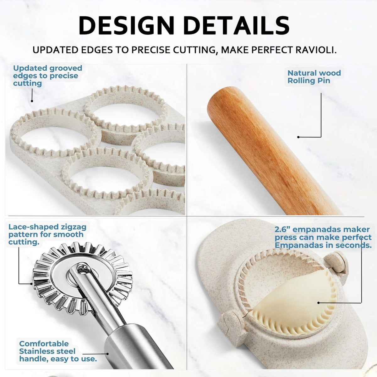 Dumpling-Mold-Set 3D-gedruckt – Quadrat, Kreis, Herz | LuxeStyle
