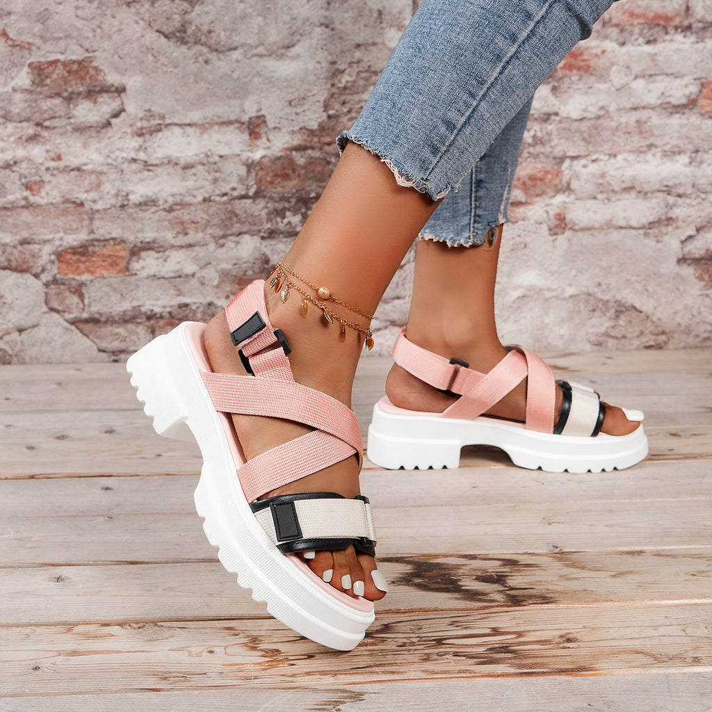 Sommer Sandalen mit dicker Sohle, Klettverschluss – Bild 5 | LuxeStyle