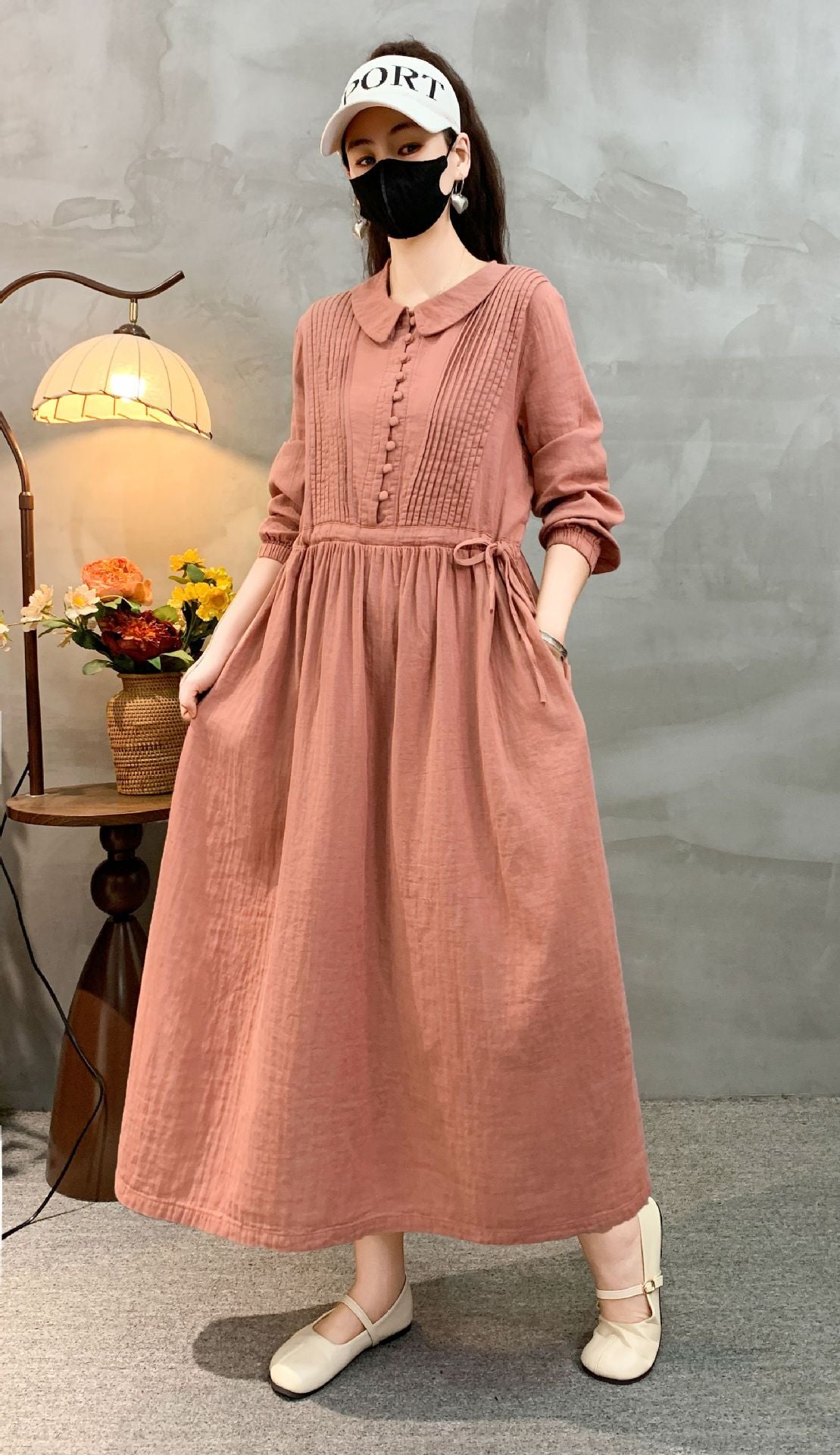 Retro-Kleid mit Langarm