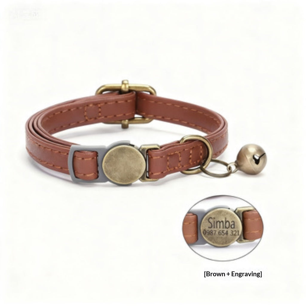 Retro Lederhalsband für Katzen