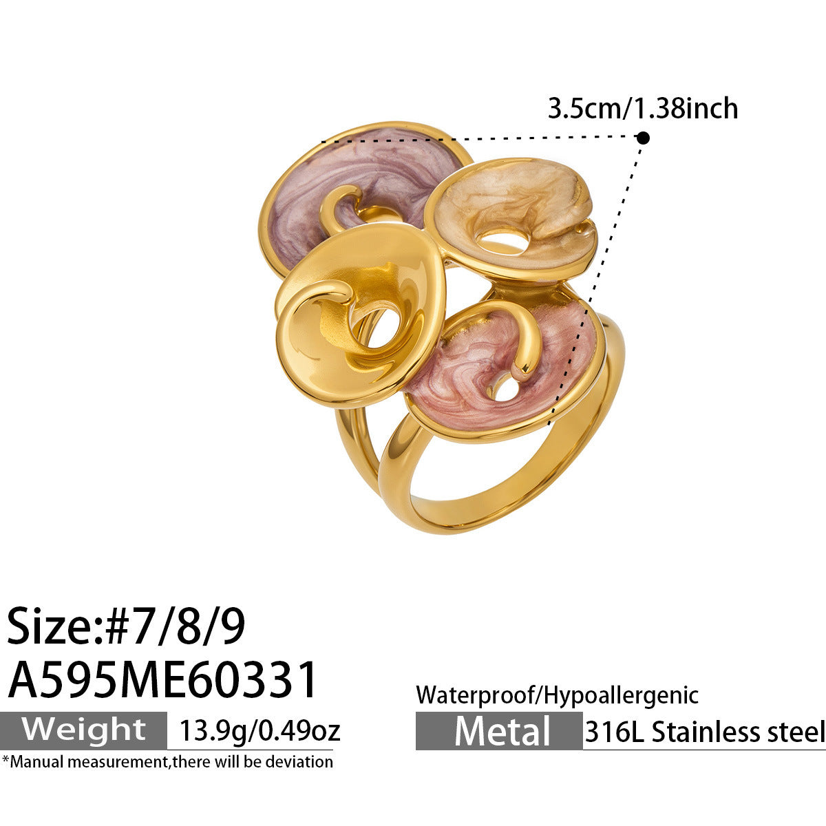 Geometrischer Blatt-Ring für Damen