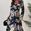 Elegantes V-Neck Maxikleid mit Print