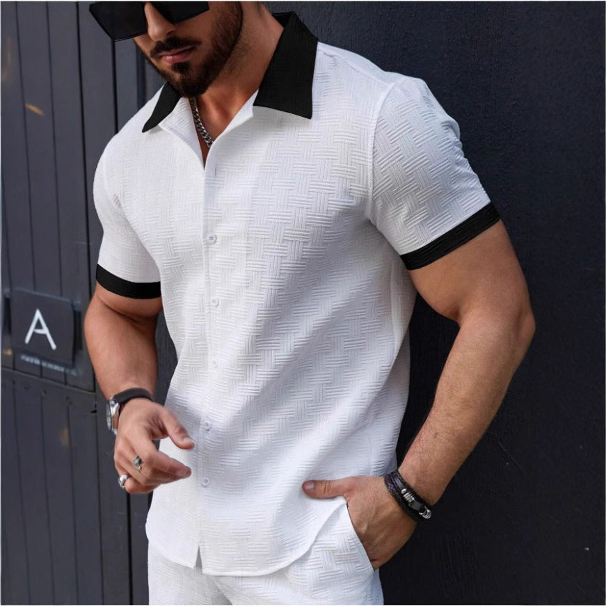 Jacquard Color-Block Hemd für Herren – Bild 15 | LuxeStyle