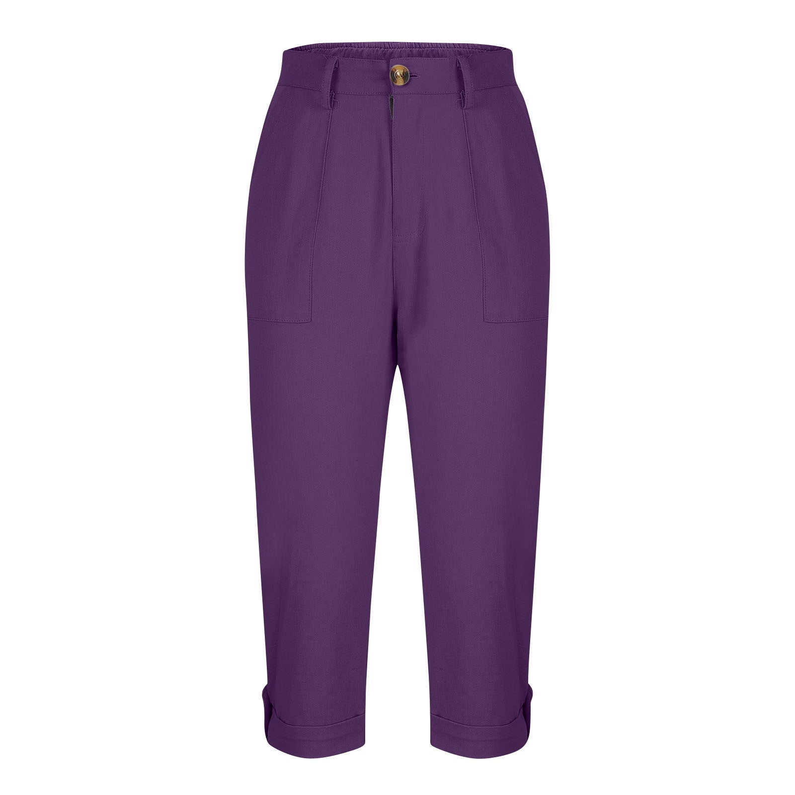 Damen Caprihose mit Roll-up und Knöpfen