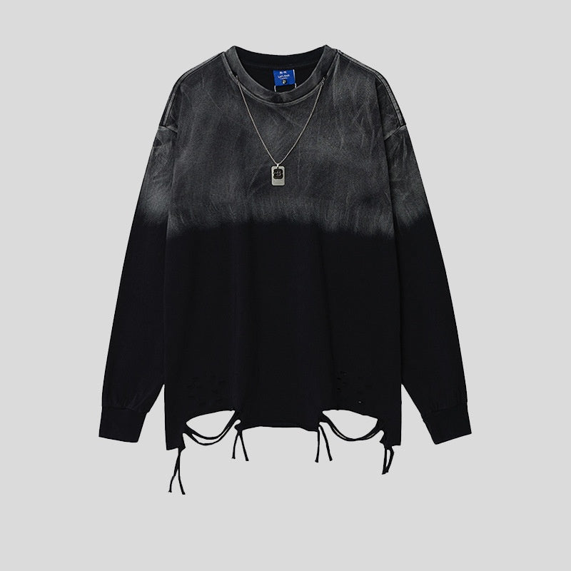 Ombre Washed-Look Loose-Fit Baumwollshirt
