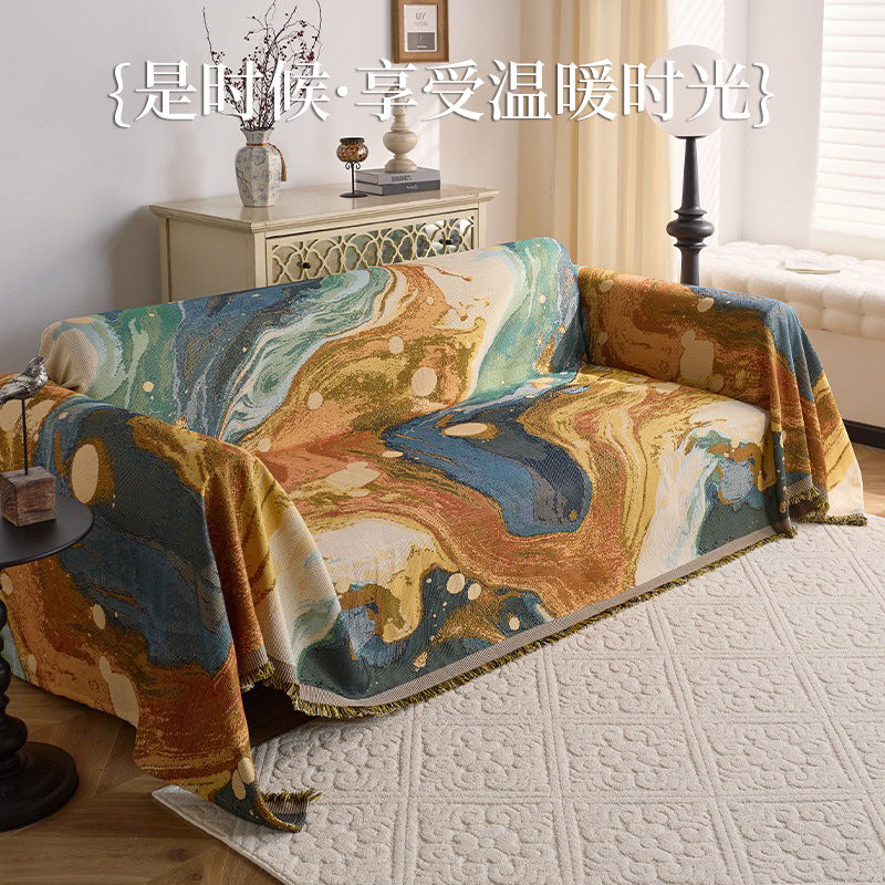 Sofa-Überwurf "Abstrakte Kunst" (Baumwoll-Mix)