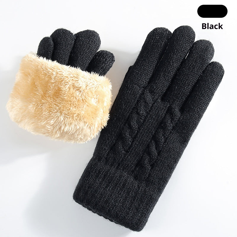 Gefütterte Strickhandschuhe mit Touchscreen-Funktion – Bild 1 | LuxeStyle