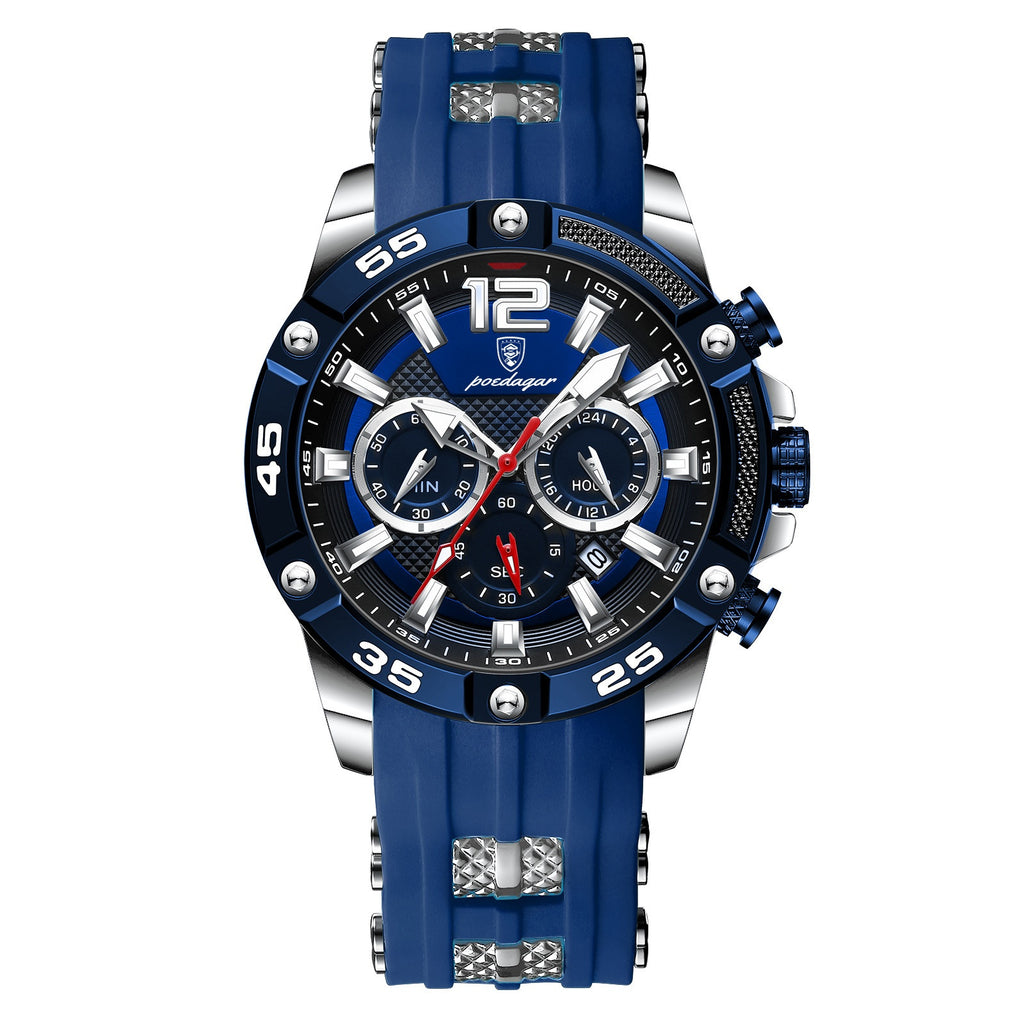 Multifunktionale Herrenuhr mit Silikonarmband – Bild 4 | LuxeStyle