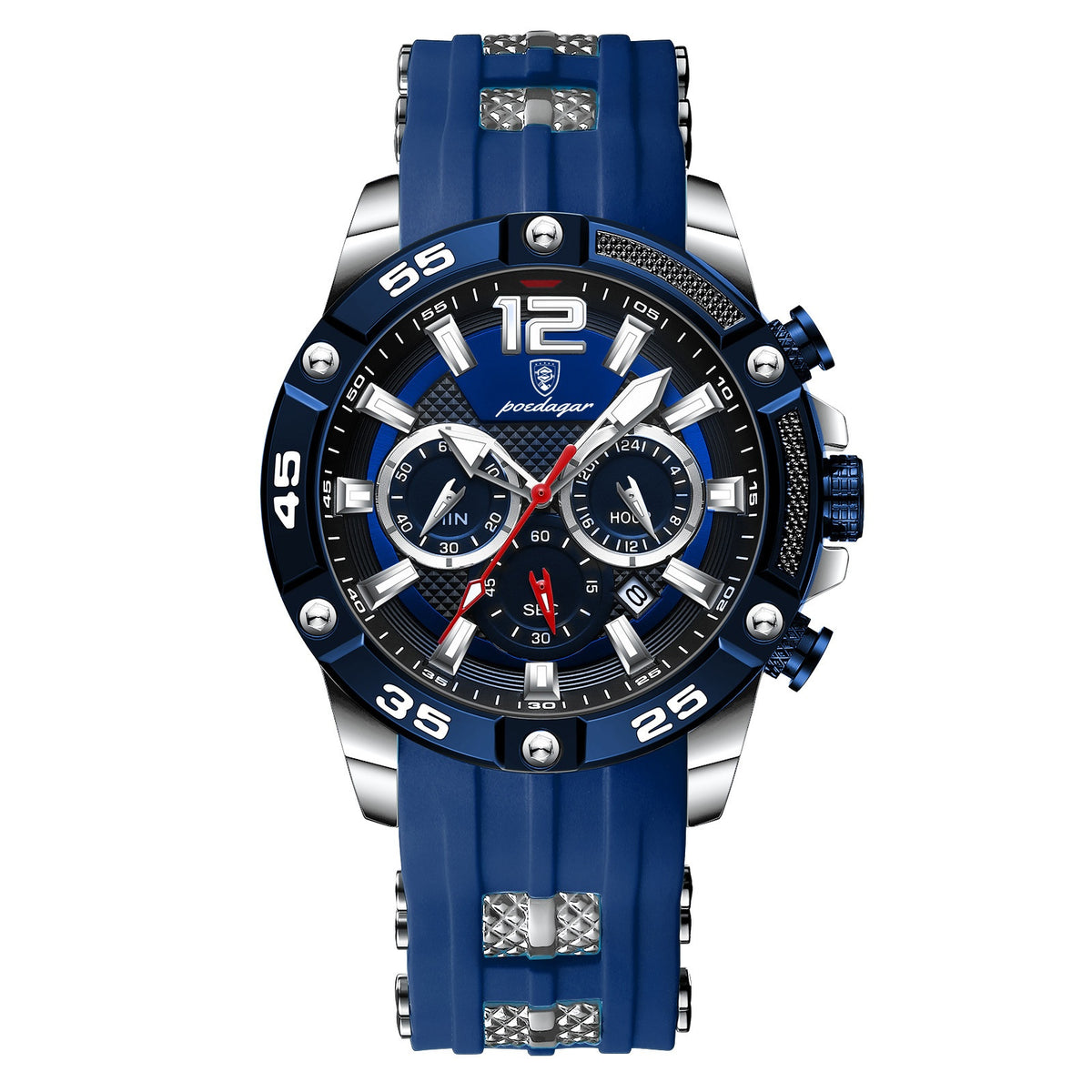 Multifunktionale Herrenuhr mit Silikonarmband – Bild 4 | LuxeStyle