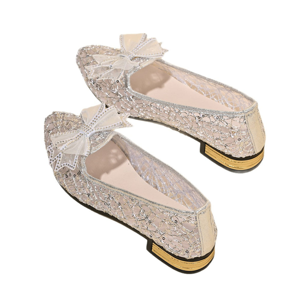 Spitze Mesh-Schuhe mit Schleife – Bild 2 | LuxeStyle