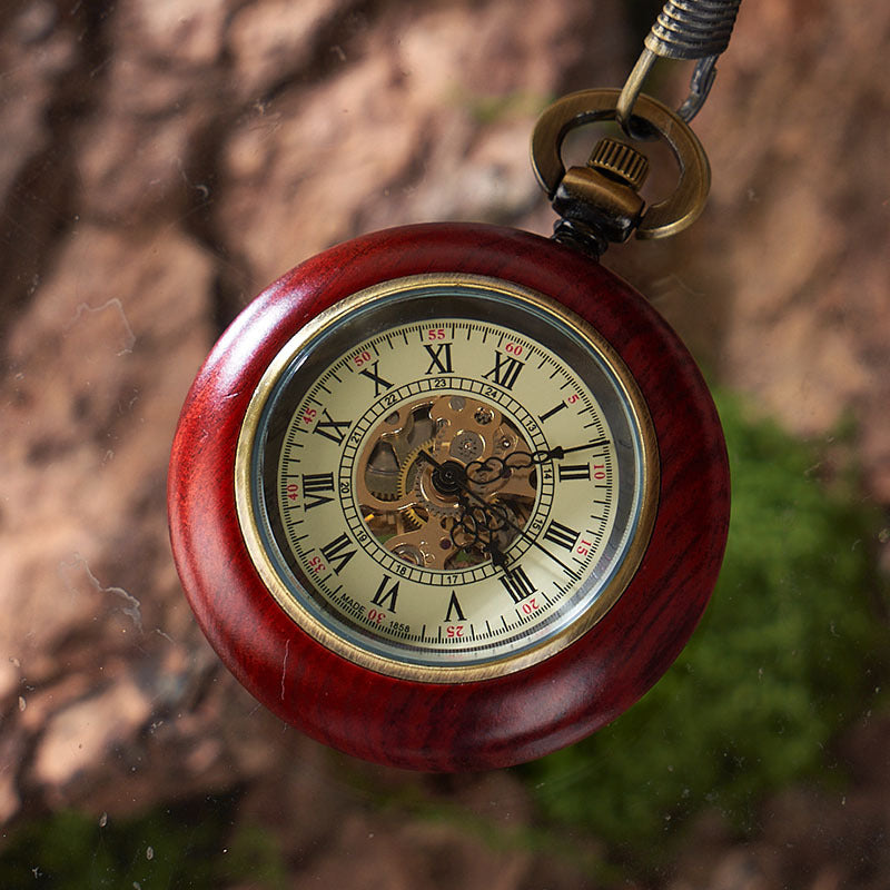 Mahagoni Automatik Taschenuhr – Ansicht 6
