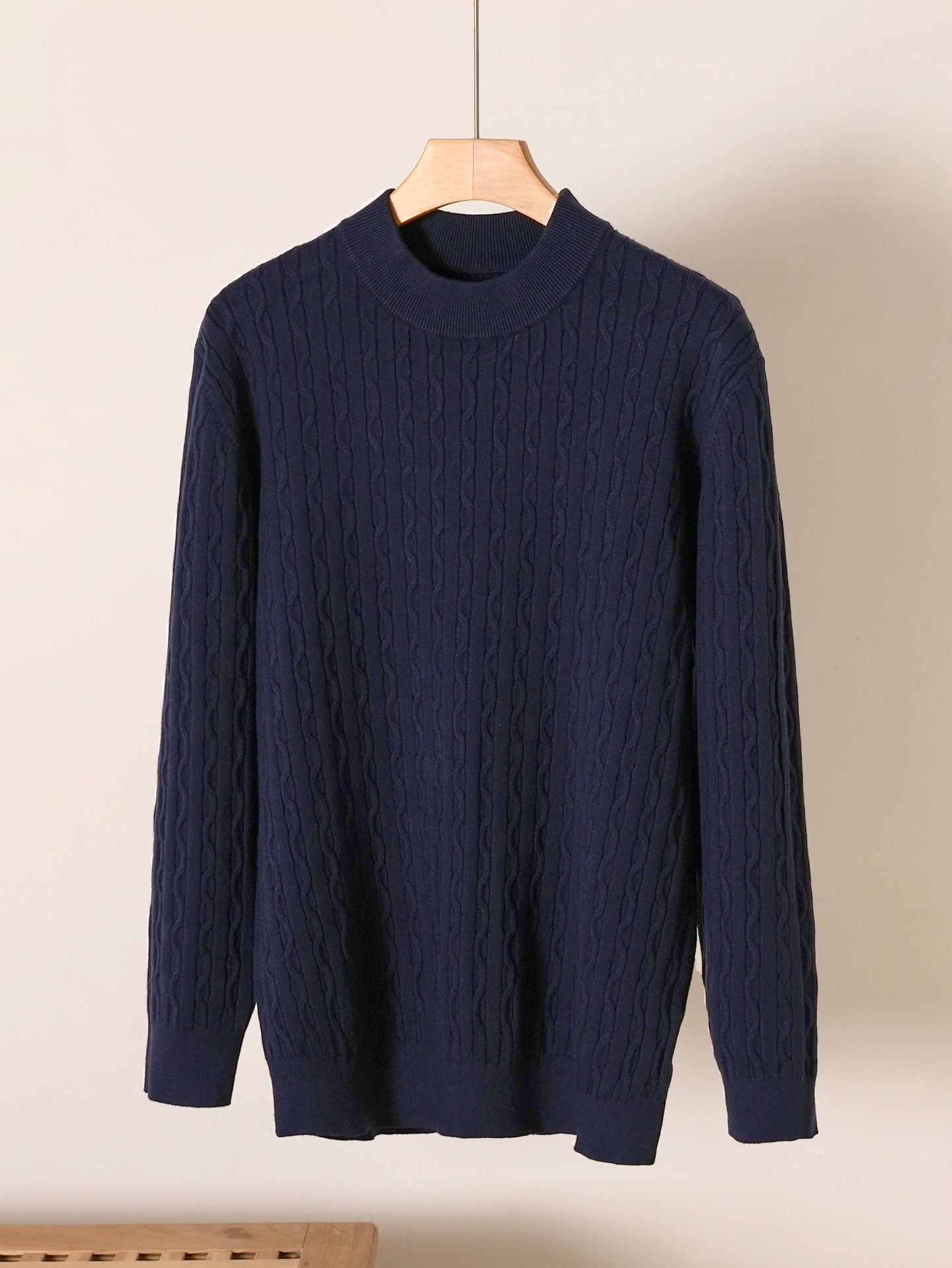 Herren Retro Strickpullover Einfarbig