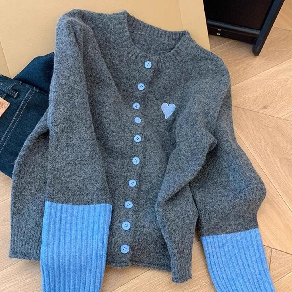Trendiger Premium-Strickcardigan mit Farbblock – Bild 1 | LuxeStyle