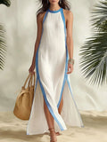 Ärmelloses Schlitzkleid mit Seitenstreifen – Bild 11 | LuxeStyle