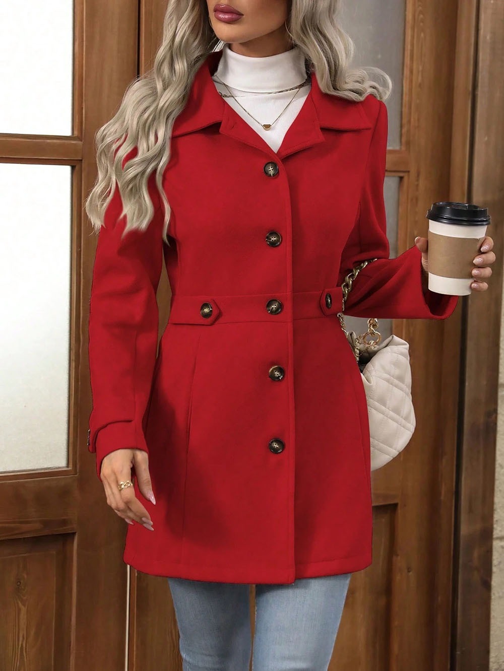 Eleganter Wollmischmantel für Damen