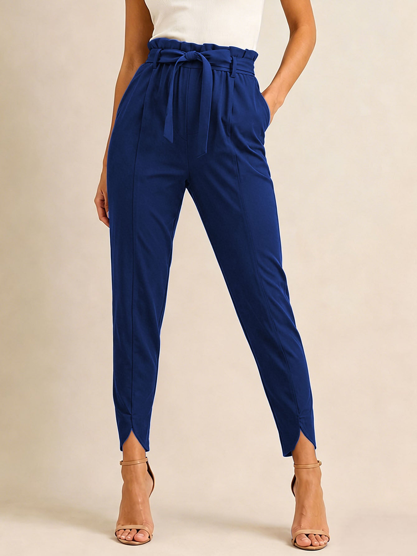 Elegante High Waist Hose mit weitem Bein