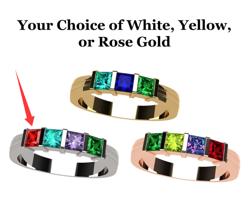Eleganter Valentinstag-Ring im Quadrat-Design