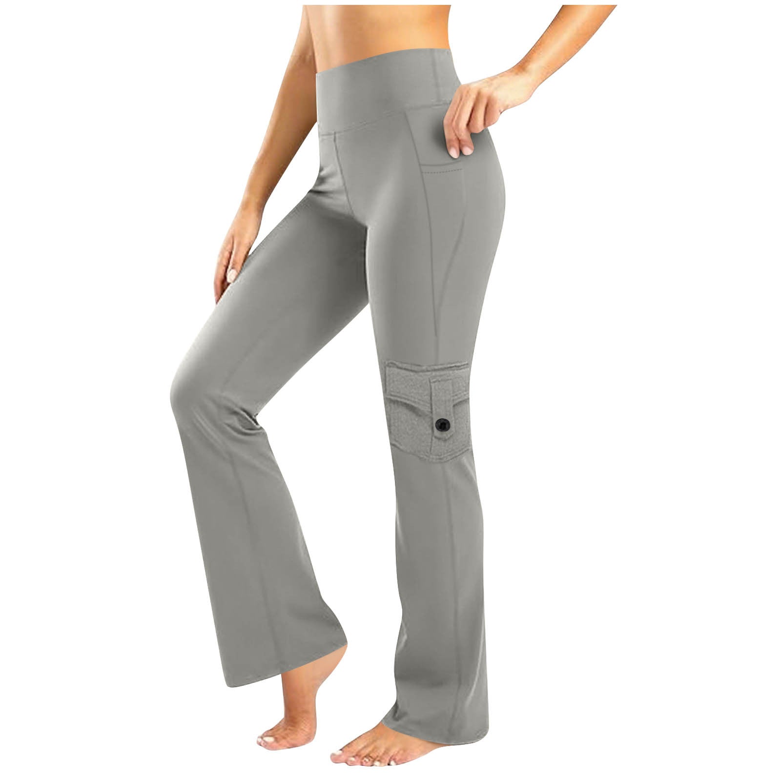 Atmungsaktive Sport-Leggings mit Knopf-Taschen