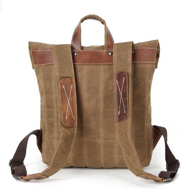 Robuster Canvas Rucksack mit Lederdetails | LuxeStyle