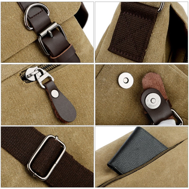 Canvas-Ledertasche für Herren
