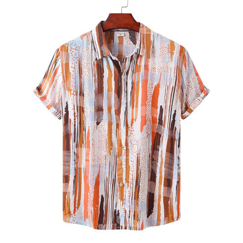 Herren Freizeit-Shirt mit Digital-Streifenmuster