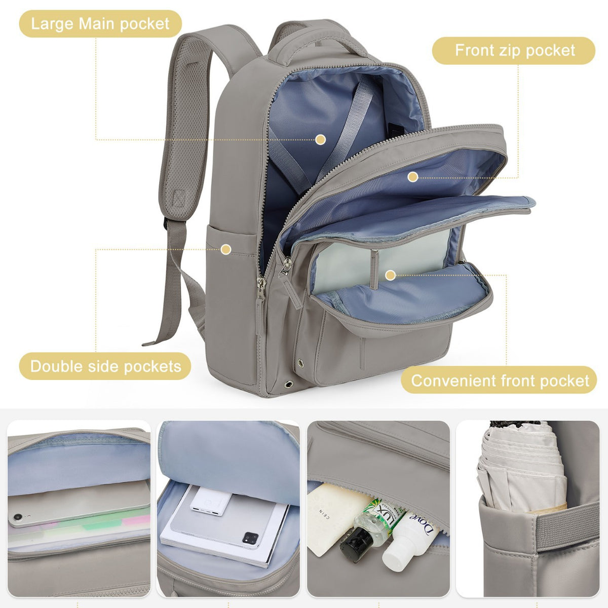 Business-Reiserucksack mit Kompression und USB-Anschluss – Bild 4 | LuxeStyle