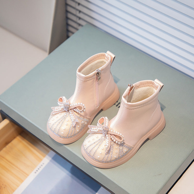 Kinder Booties mit Strass und weicher Sohle