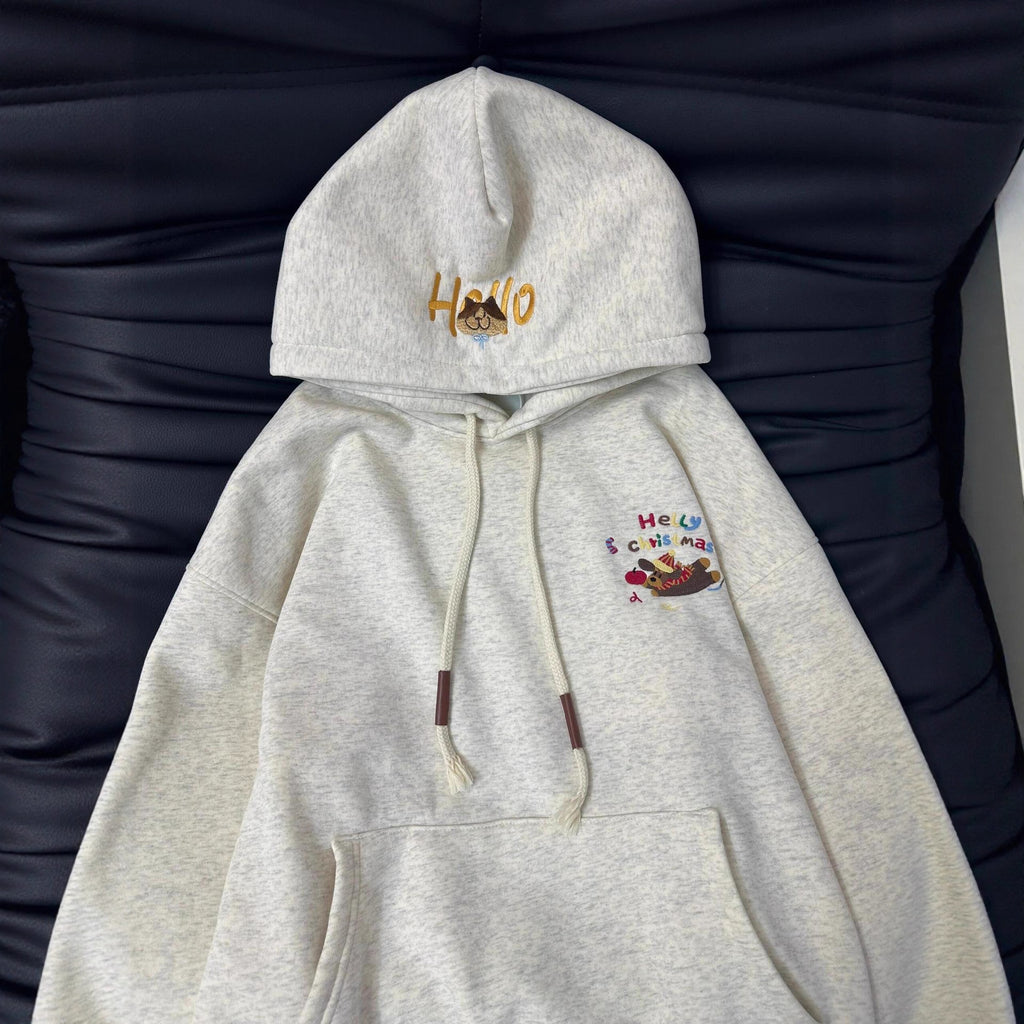 Dackel Bestickter Hoodie