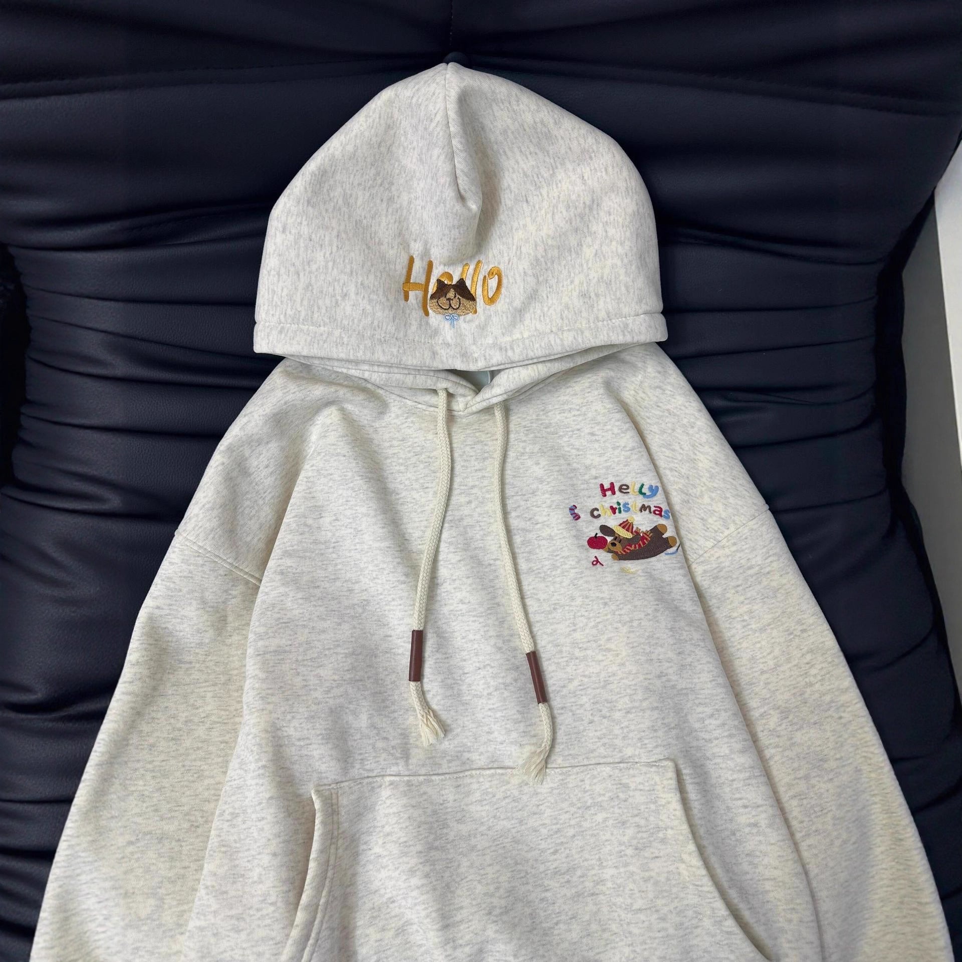 Dackel Bestickter Hoodie